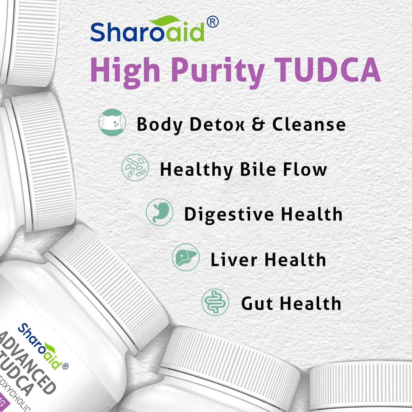 Suplemento TUDCA 1200 Mg Apoyo Hepático Limpieza Y Desintoxicación Vegano