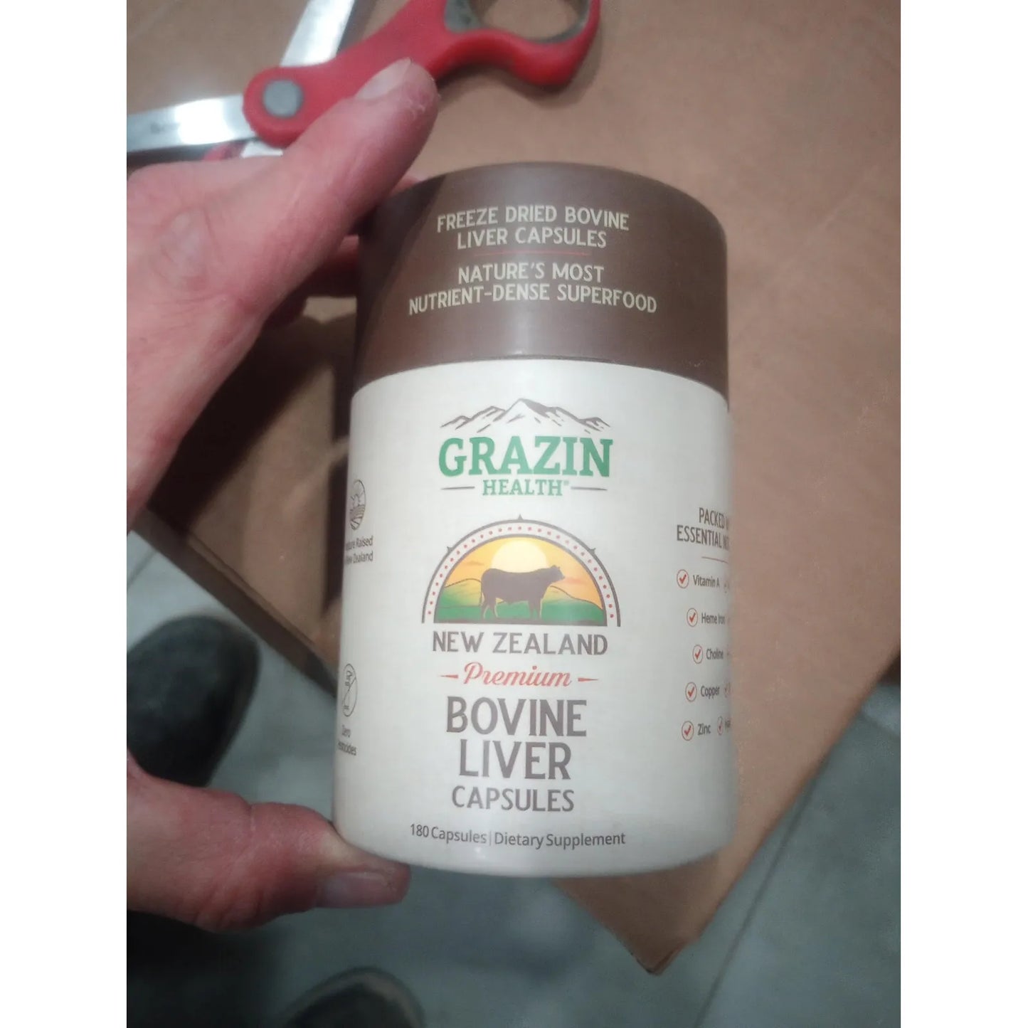 Hígado De Res Liofilizado Alimentado Con Pasto 3000 Mg 30 Cápsulas Nutrición Premium