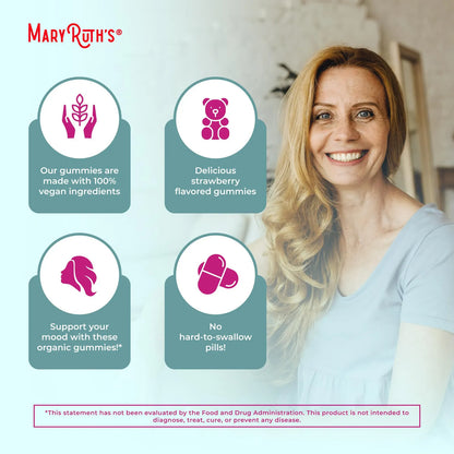 Gomitas Orgánicas MaryRuth Para Menopausia Alivio Sofocos y Ánimo
