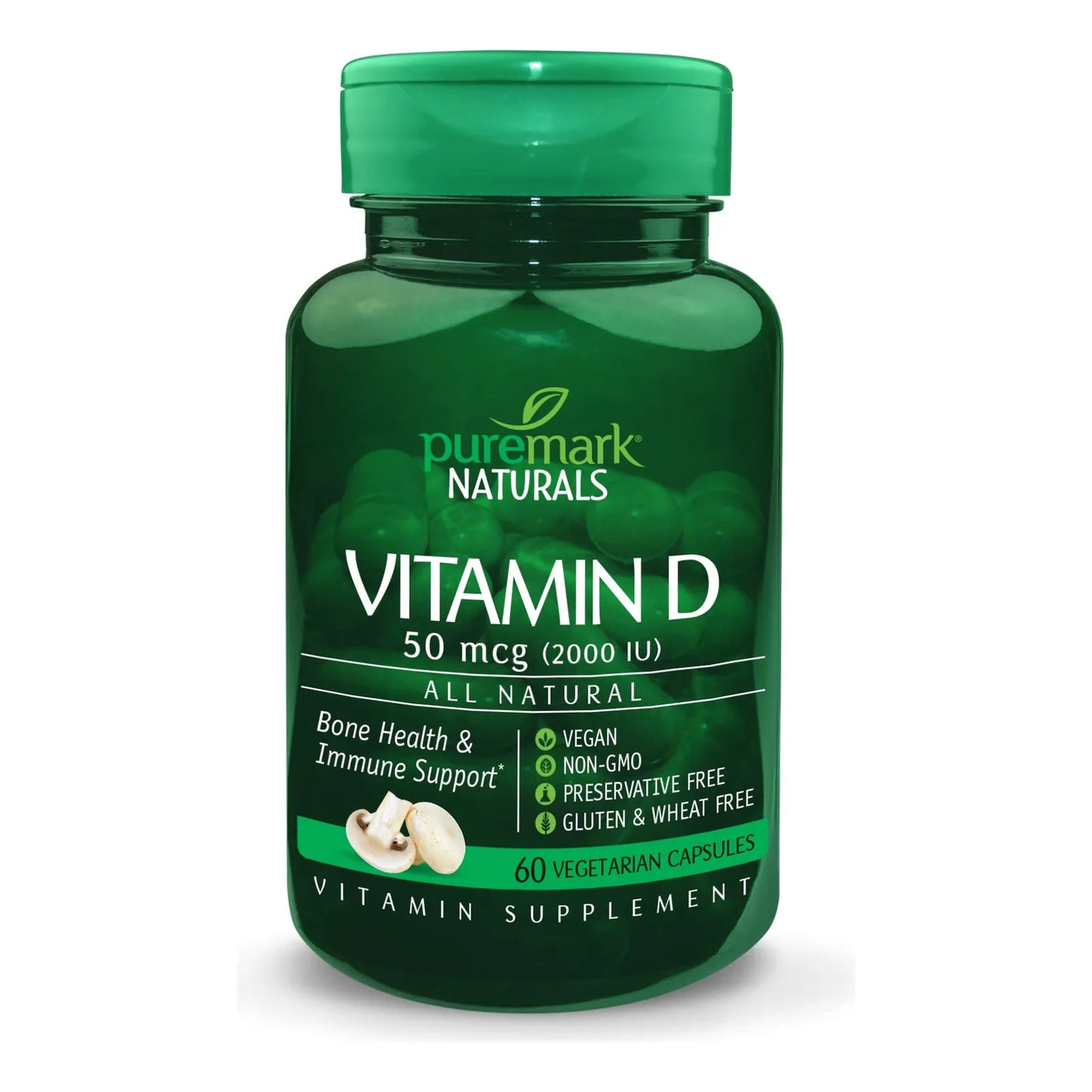 Vitamina D 2000 IU Cápsulas Vegetarianas 60 Unidades Natural Vegano