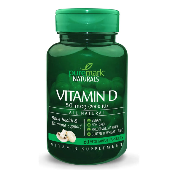 Vitamina D 2000 IU Cápsulas Vegetarianas 60 Unidades Natural Vegano