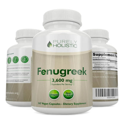 Capsulas De Fenogreco 3600 Mg 365 Unidades Extracto Concentrado Vegano Sin Omg