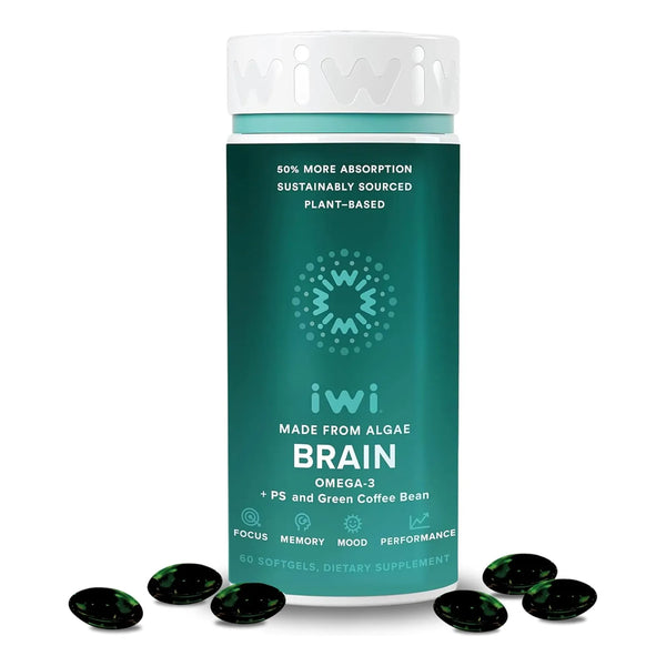 Cápsulas Blandas Omega 3 De Algas 60 Unidades Con EPA DHA Vegano Enfoque Mental