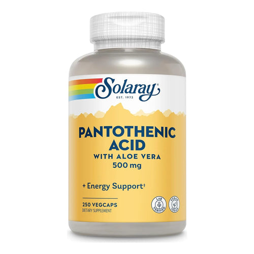 Ácido Pantoténico 500 Mg Solaray Vitamina B5 Energía Piel Cabello Uñas Vegano