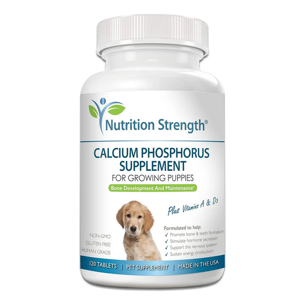 Calcio Fosfato Masticable Para Perros Cachorros Huesos Salud Importado Eeuu 120 Tabletas