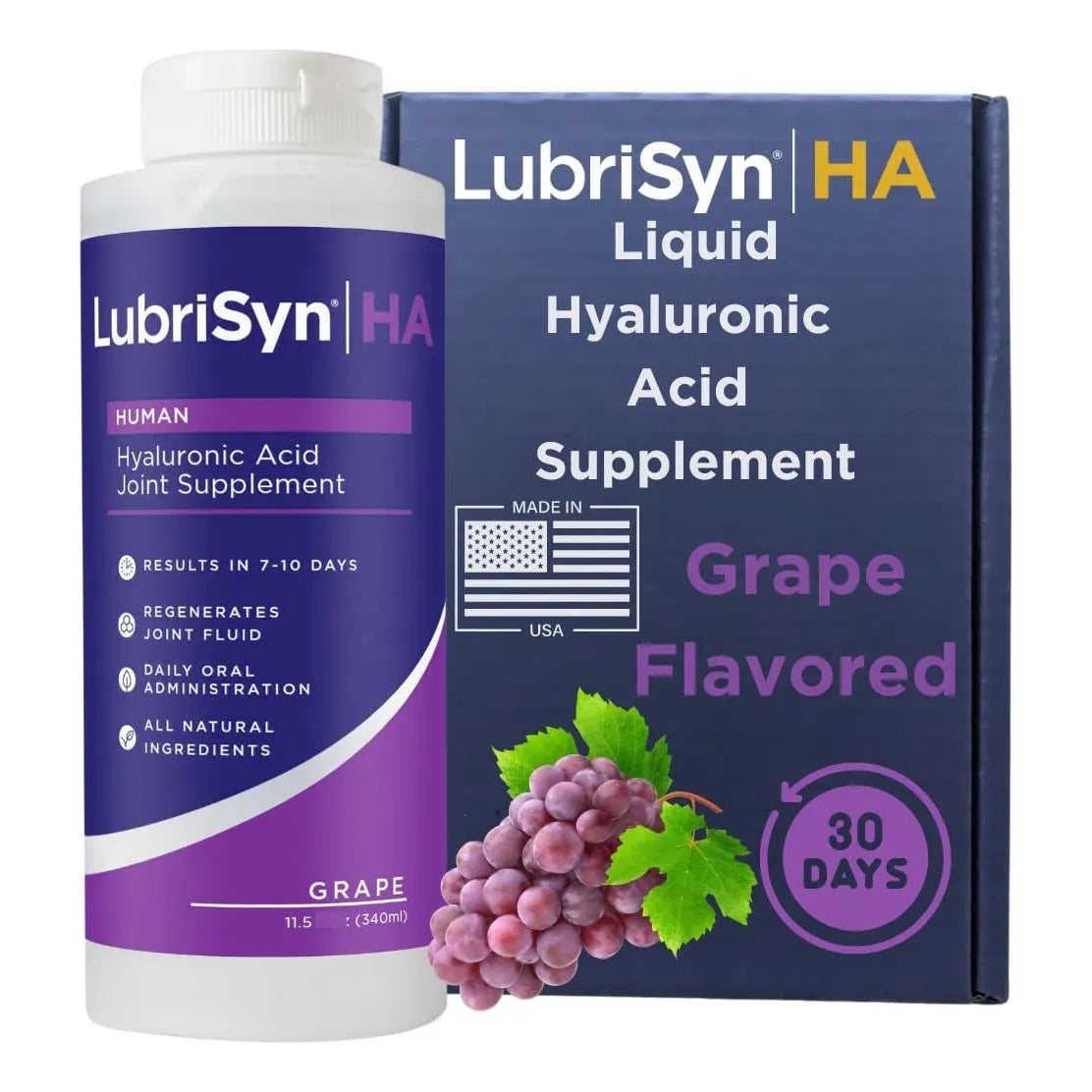 Lubricante Articular Natural Sabor Uva Con Acido Hialuronico 11.5 Onzas Alivia Dolor Y Rigidez