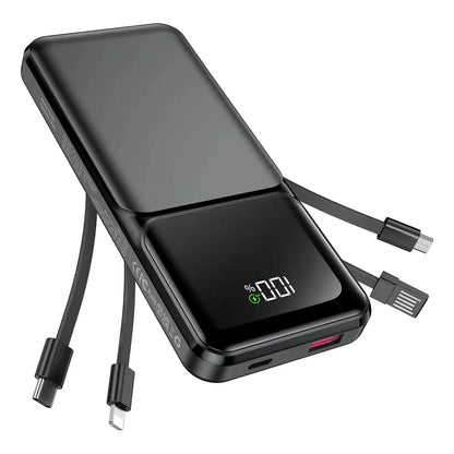 Power Bank Ronegn 20000mah Carga Rápida Con Cables Negro - Imagen 1