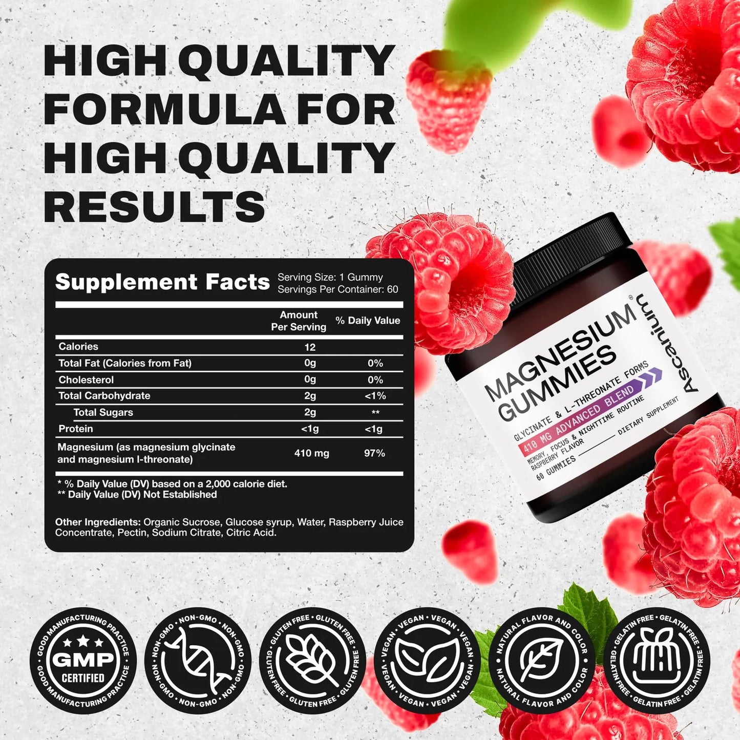 Gomitas De Magnesio 410 Mg Glicinato L Treonato Soporte Muscular Y Tranquilidad