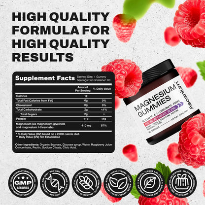 Gomitas De Magnesio 410 Mg Glicinato L Treonato Soporte Muscular Y Tranquilidad