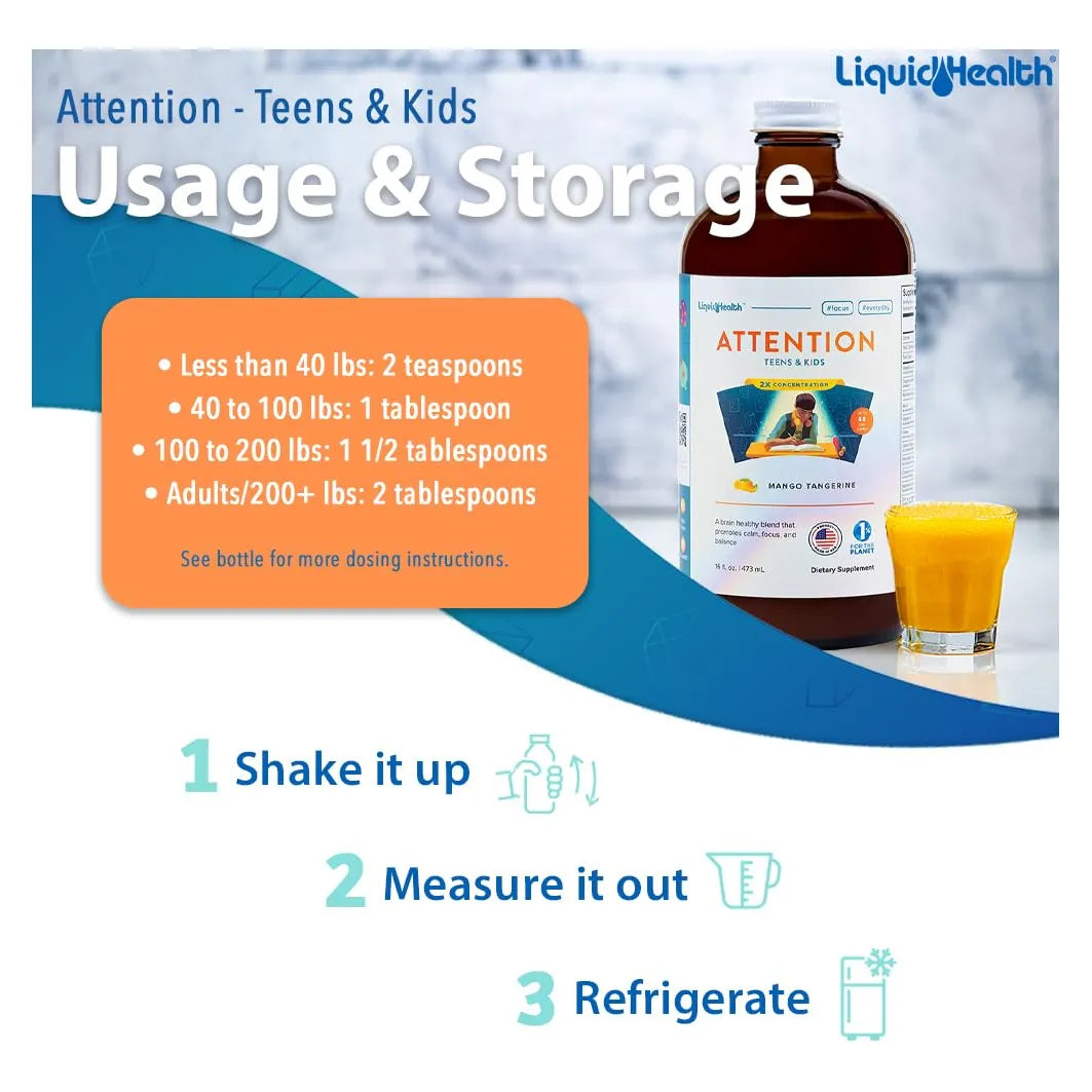 Multivitaminico Liquido Para Concentracion Y Memoria En Niños Y Adolescentes 473 Ml
