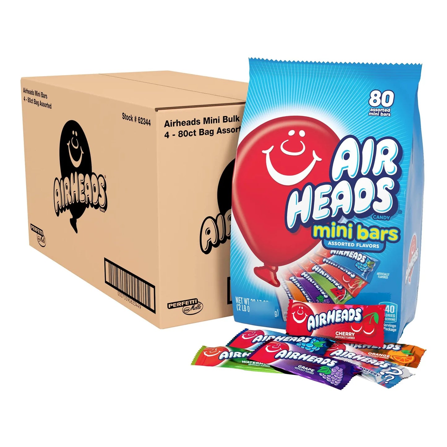 Mini Barras De Caramelo Airheads Sabores Frutales Variados Bolsa De 80 Unidades