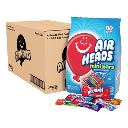 Mini Barras De Caramelo Airheads Sabores Frutales Variados Bolsa De 80 Unidades