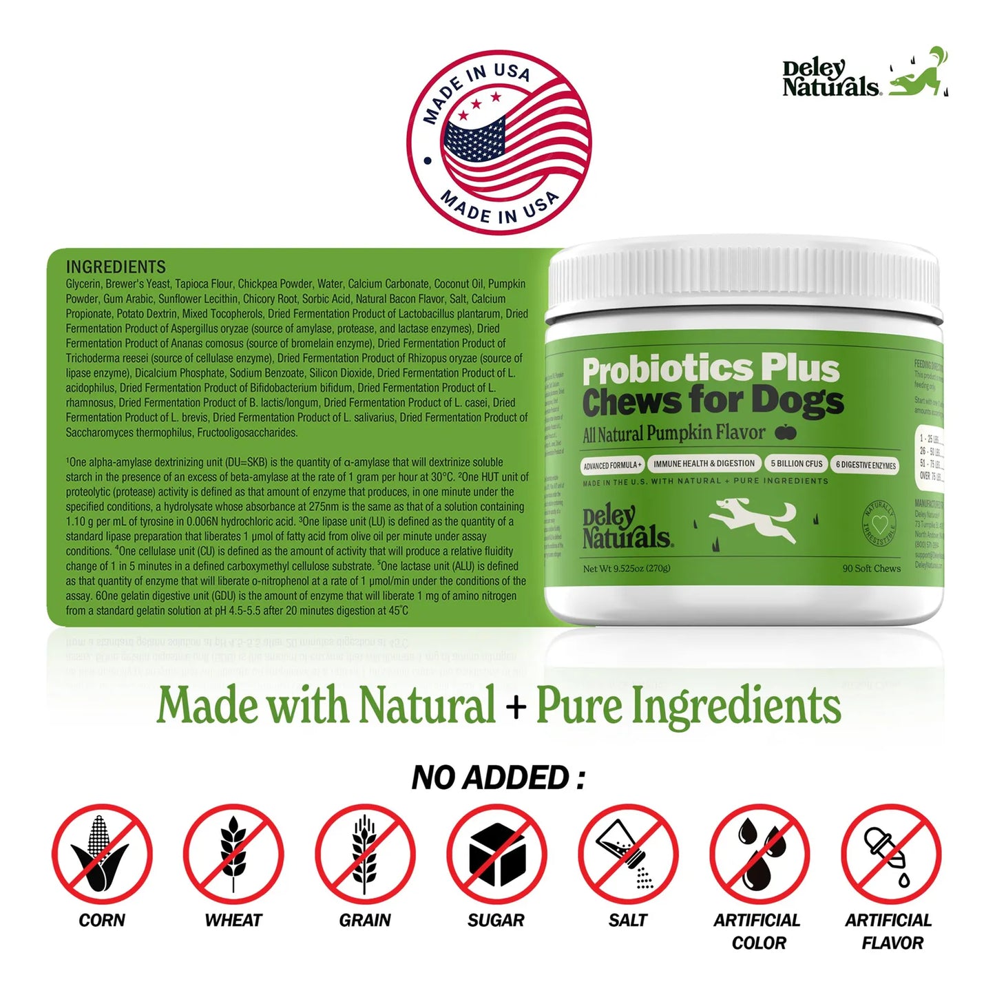 Chicles Probióticos Para Perros Salud Intestinal 5 Mil Millones De UFC Con Sabor A Calabaza