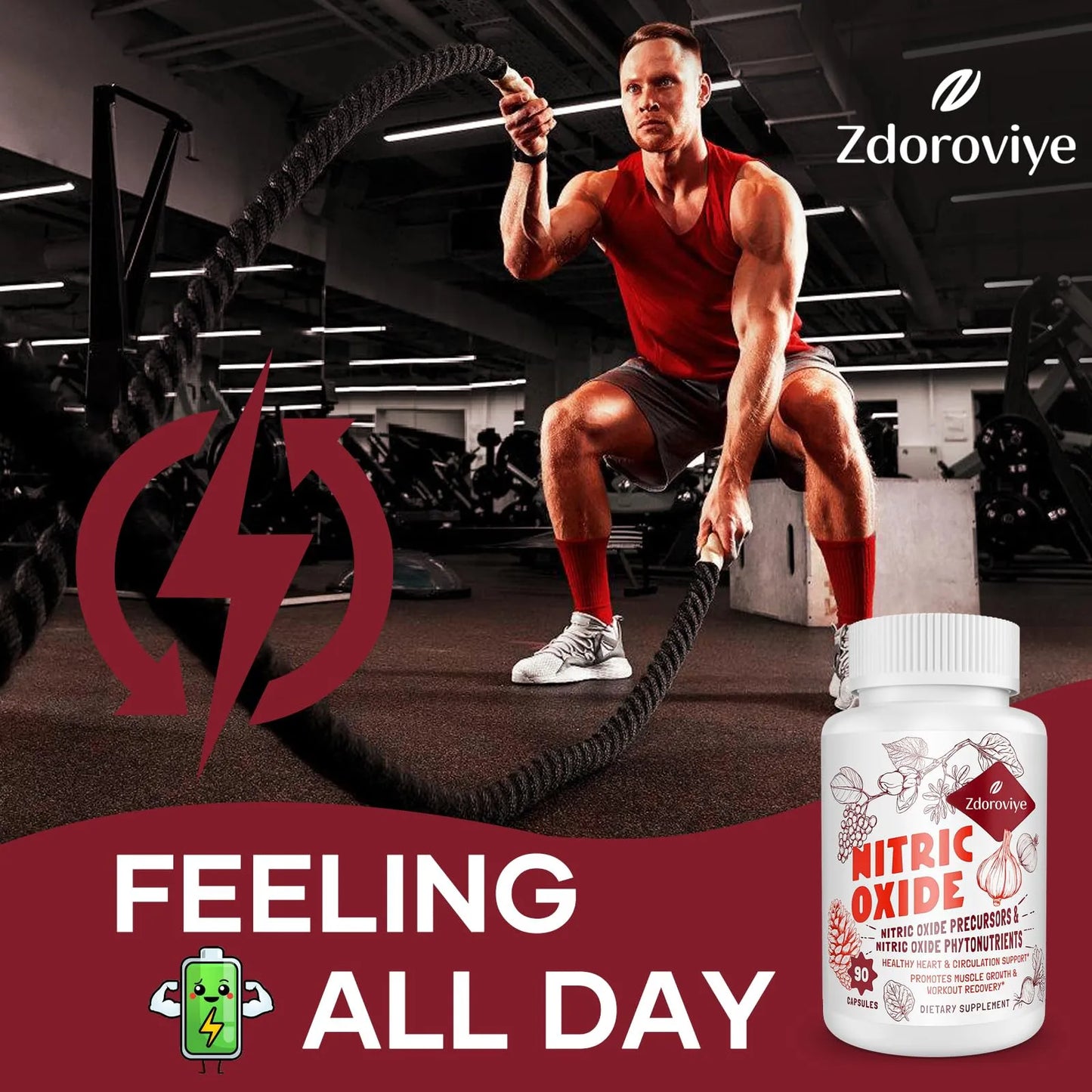 Suplemento De Óxido Nítrico 13 En 1 2255 Mg Para Corazón Y Energía 90 Cápsulas