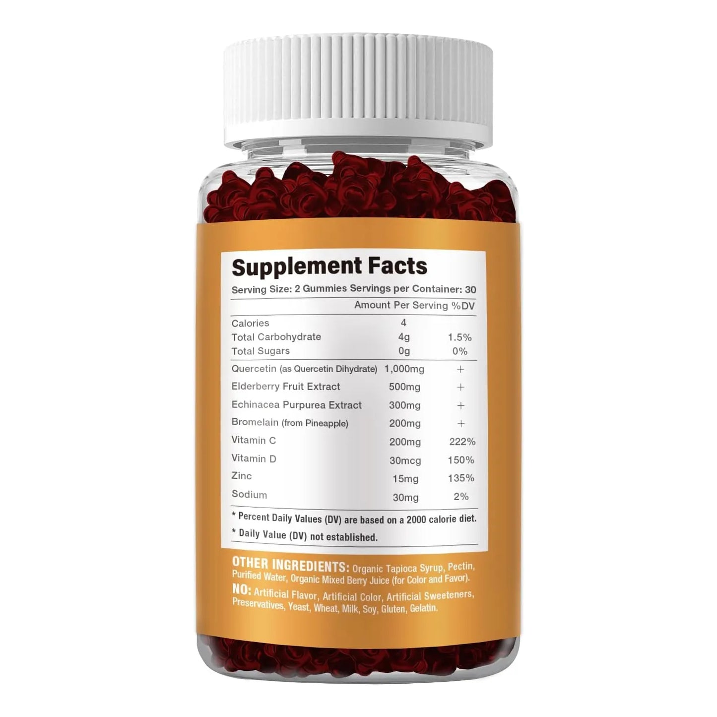 Quercetina 1000 Mg Con Bromelina Zinc Y Vitamina C Suplemento Inmunologico