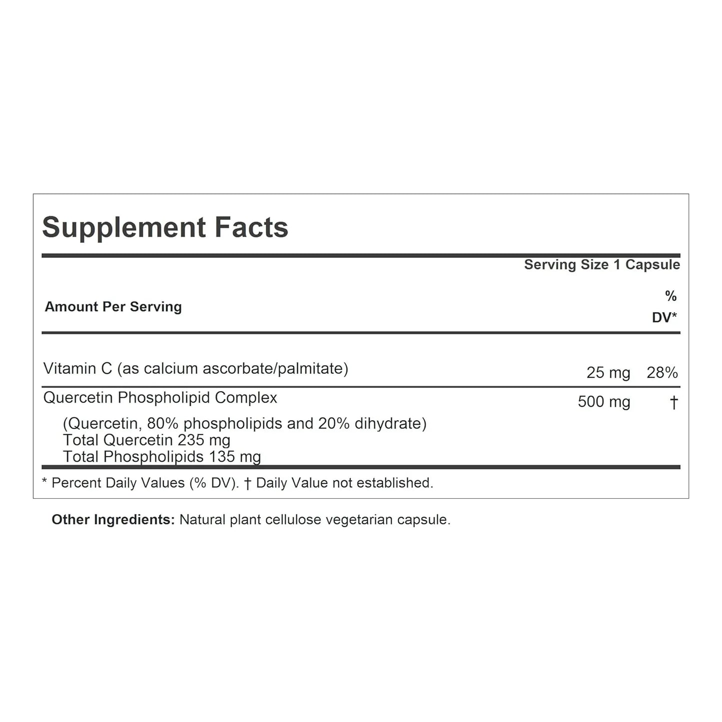 Quercetina 500mg Con Fosfolípidos Absorción Superior Andrew Lessman 60 Cápsulas