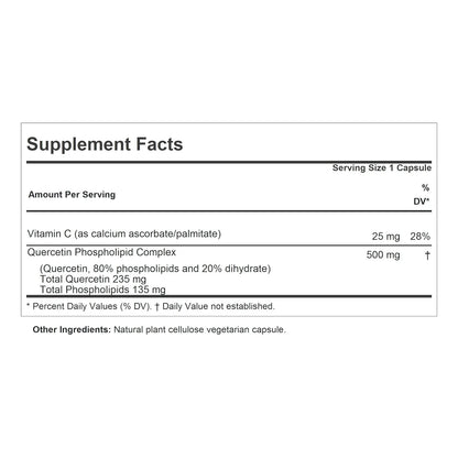 Quercetina 500mg Con Fosfolípidos Absorción Superior Andrew Lessman 60 Cápsulas