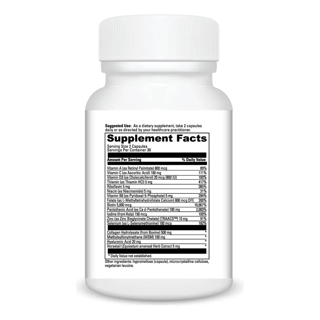Capsulas Fortalecimiento Cabello Uñas Piel Con Biotina Colageno Vitaminas