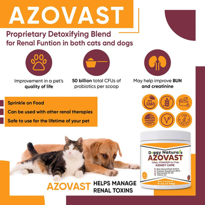 Azovast Powder Suplemento Renal Para Perros Y Gatos 4 Onzas Sabor Pollo