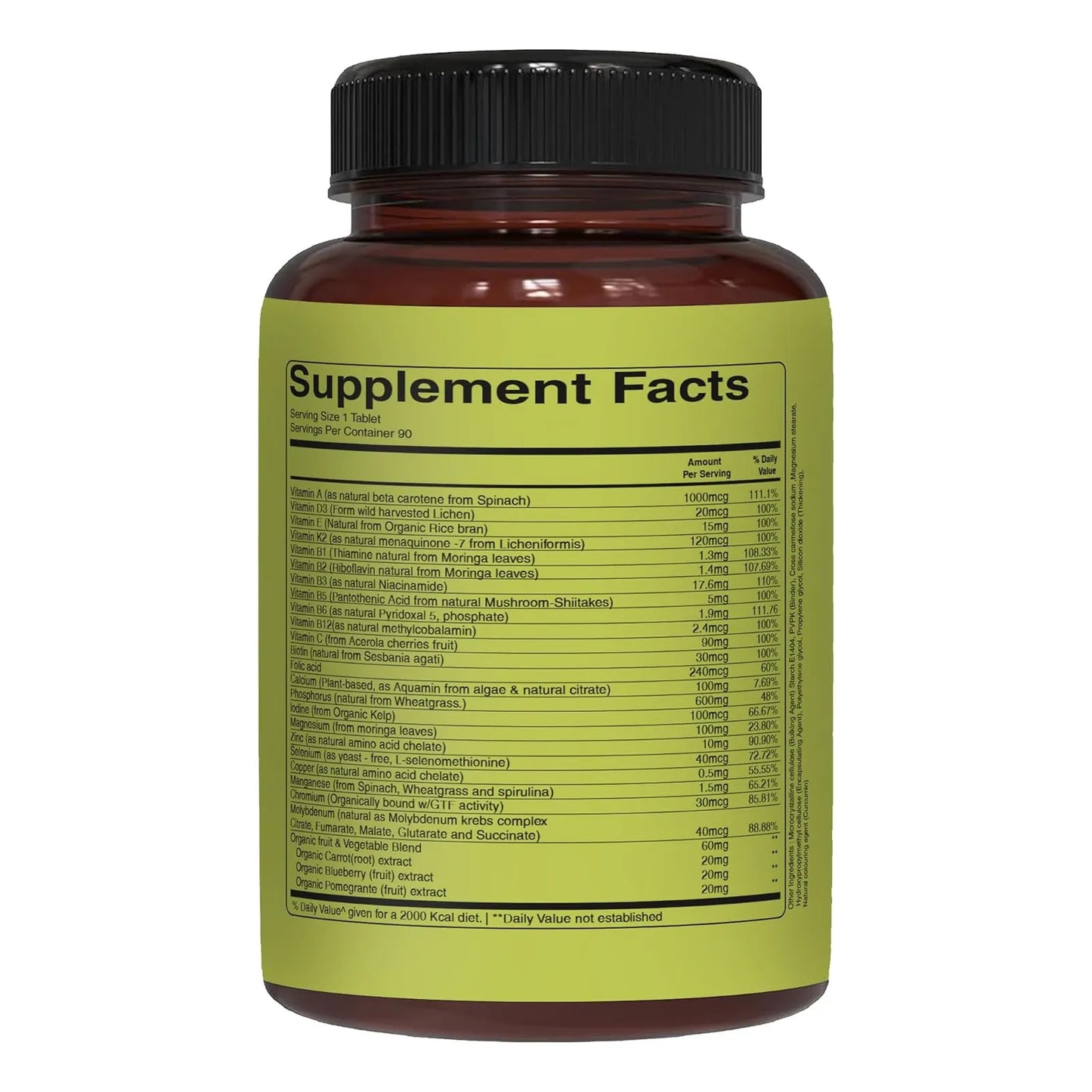Multivitaminas Integrales Naturales Para Hombres 1500 Mg 90 Tabletas One A Day