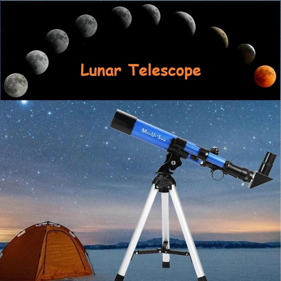 Telescopio Maxusee Para Niños 400x40 Mm Con Tripode Y Visor Ideal Para Principiantes