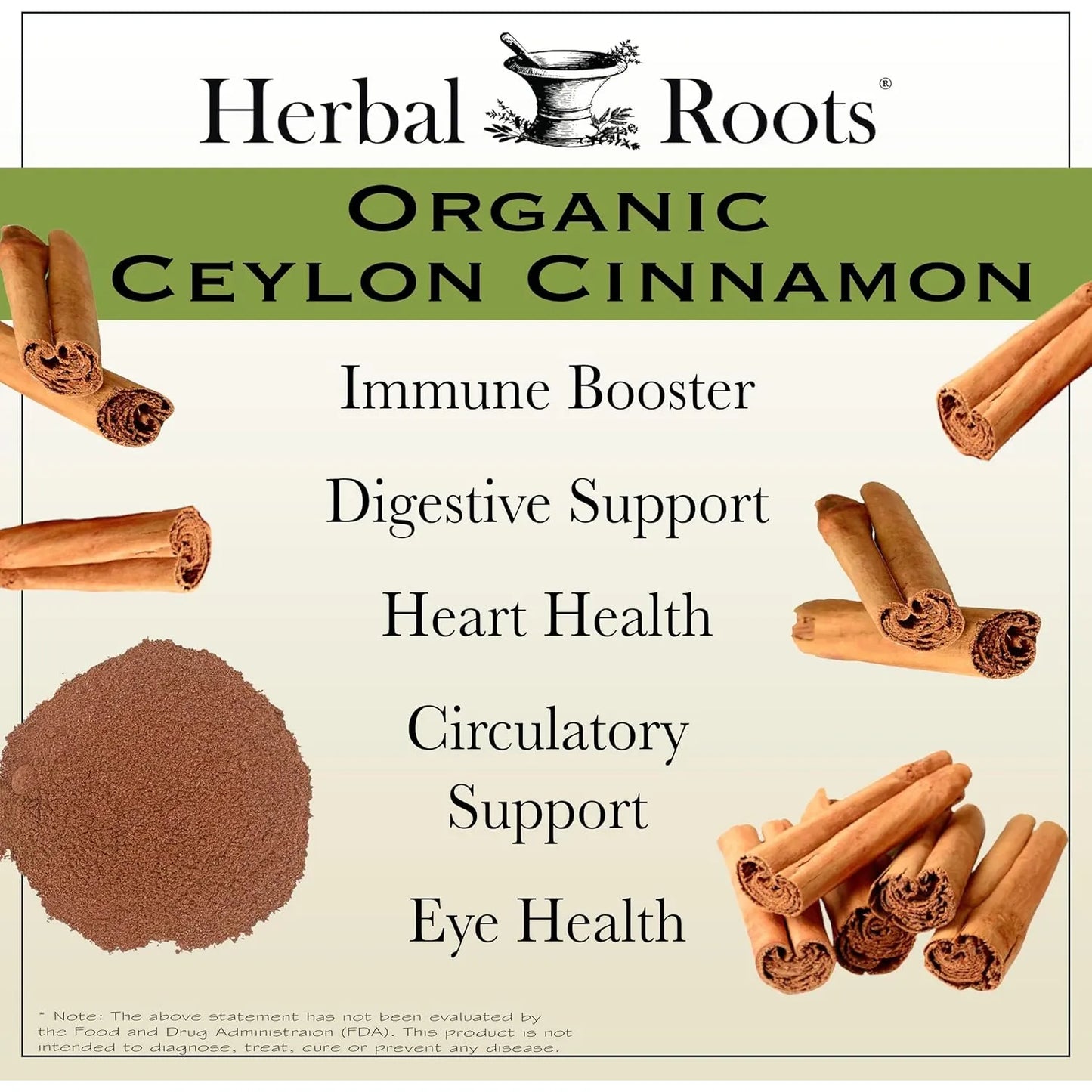 Capsulas Organicas De Canela De Ceilan Certificado Usda 60 U Herbal Roots