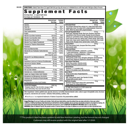 Multivitaminico Liquido Verde Para Hombres 70 Nutrientes Capsulas Blandas