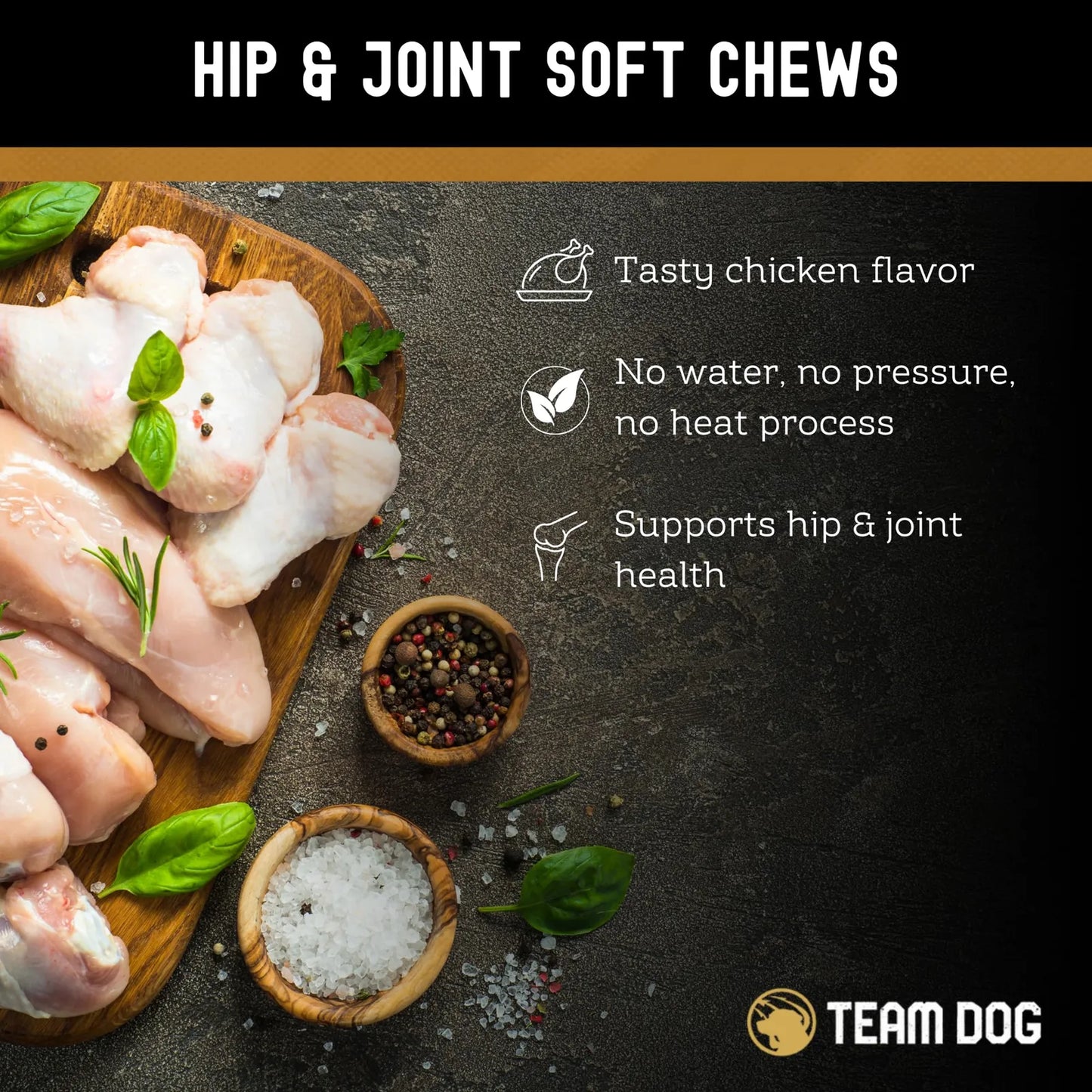 Masticables Para Perros De Cadera Y Articulaciones Con MSM Glucosamina Y Condroitina Sabor Pollo