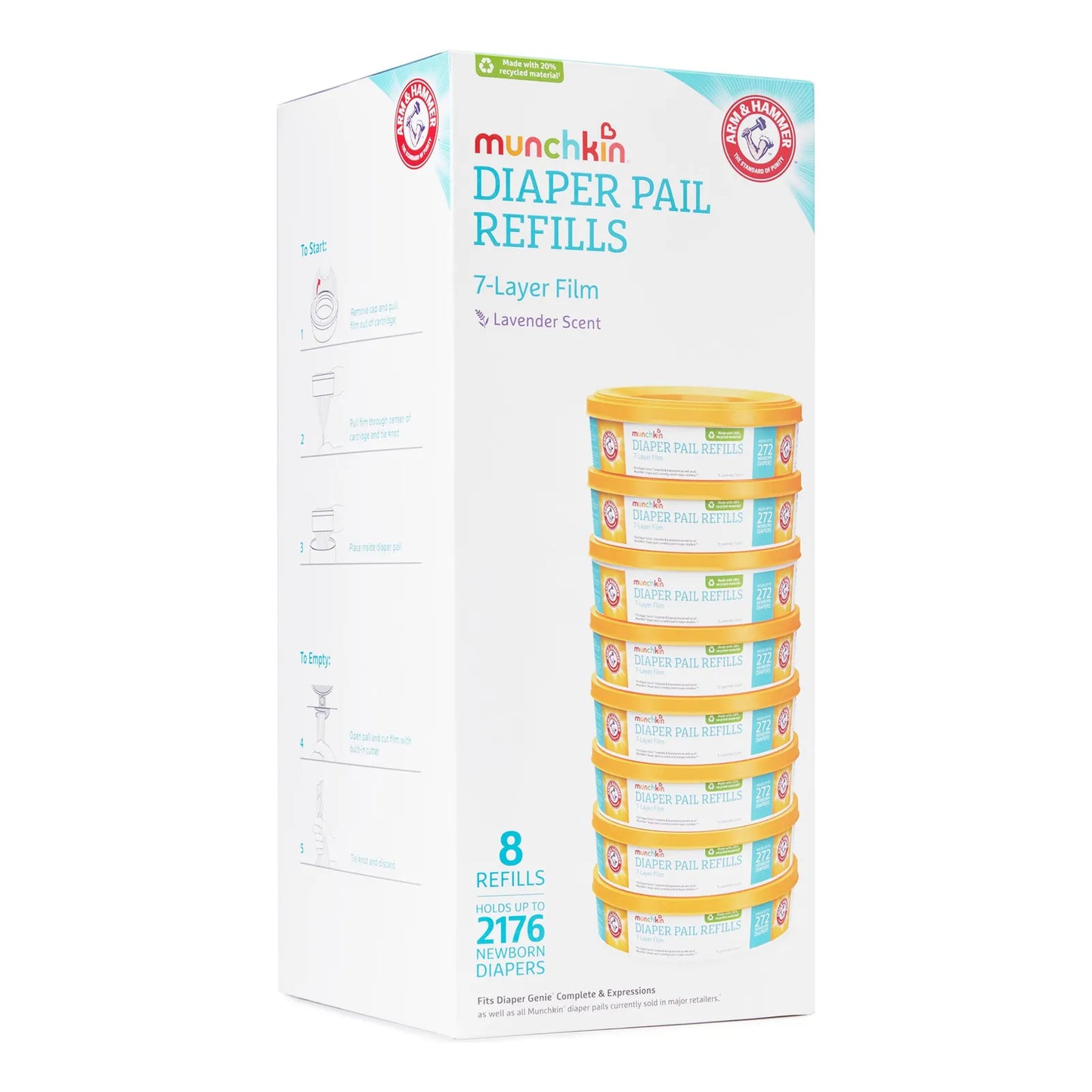 Anillo De Repuesto Para Cubeta De Pañales Arm And Hammer Aroma Lavanda Pack X 8