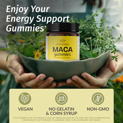 Gomitas De Raiz De Maca 1800 Mg Energia Natural Antioxidante Vegano Sabor Banana