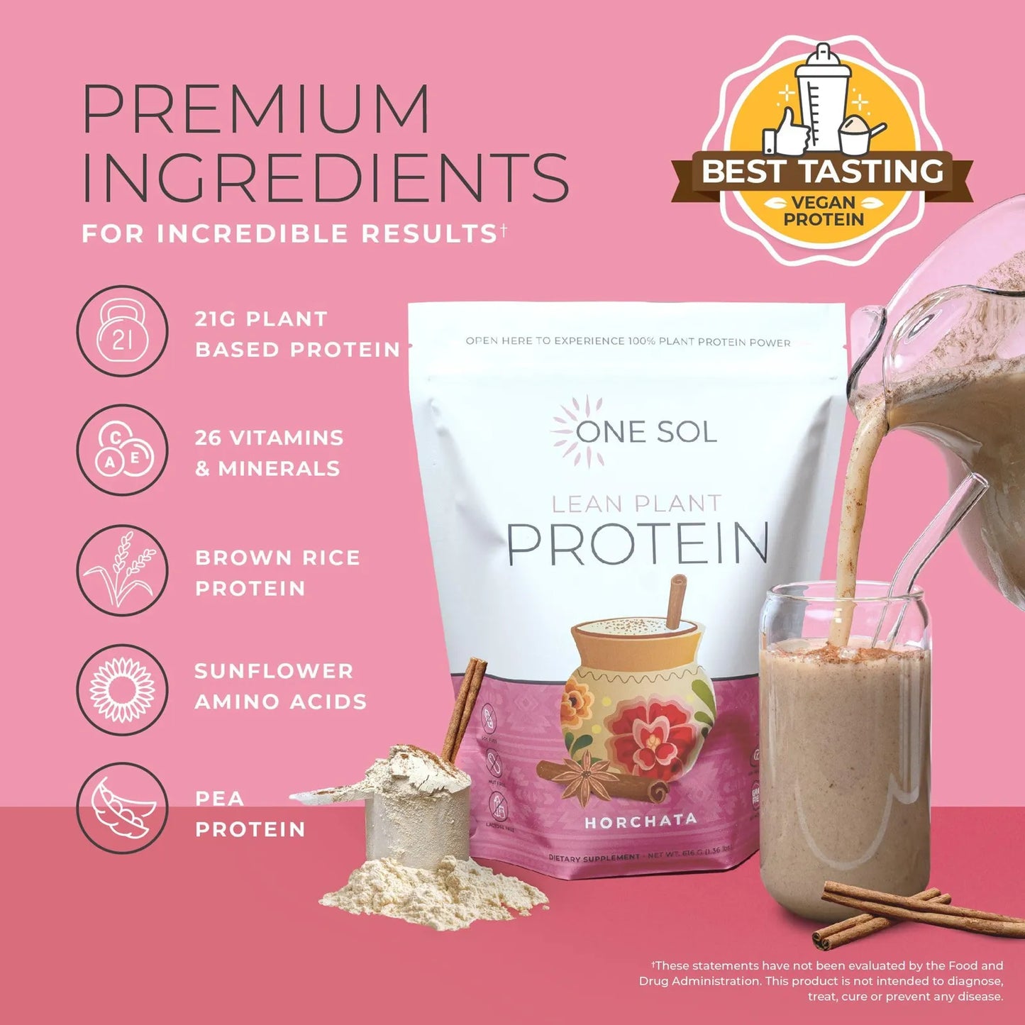 Horchata De Proteína Vegetal En Polvo Bajo En Carbohidratos Sin Gluten