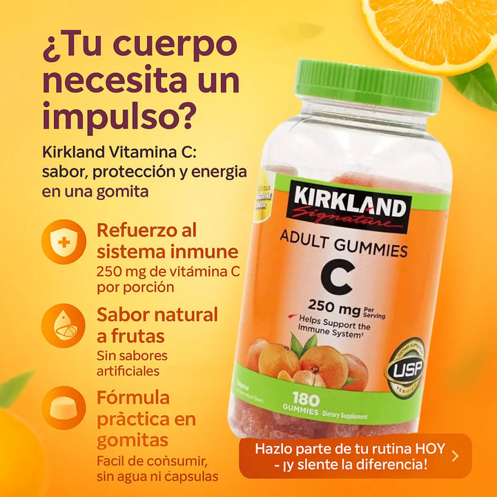 Vitamina C Gummy Kirkland 180 Gomitas Bienestar Diario - Imagen 2
