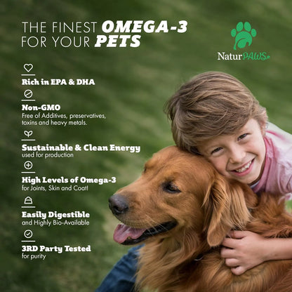 Aceite De Pescado Omega 3 Para Mascotas 1000 Mg Dha Epa Piel Brillante Y Articulaciones Fuertes