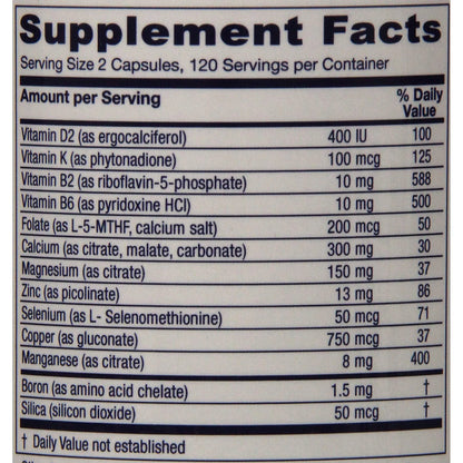 OsteoBlend Soporte Oseo Vegano 240 Capsulas Fortalece Huesos Con Vitaminas Naturales