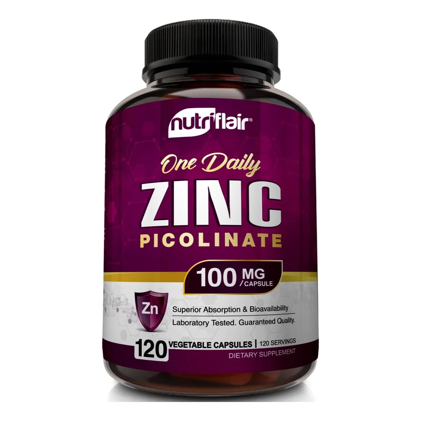 Picolinato De Zinc 100 Mg 120 Cápsulas Veganas Alto Absorción Usa