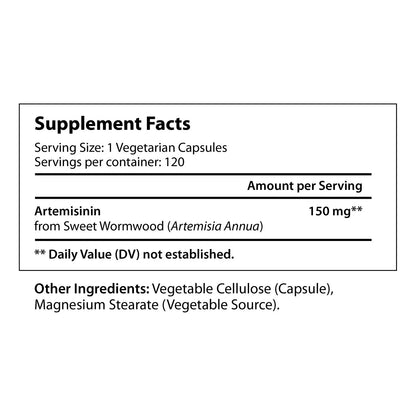 Artemisinina 150mg 120 Cápsulas Extracto Puro Ajenjo Dulce Suministro 4 Meses