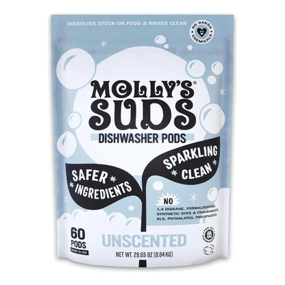 Cápsulas Lavavajillas Mollys Suds Limpieza Profunda Sin Residuos 60 Unid