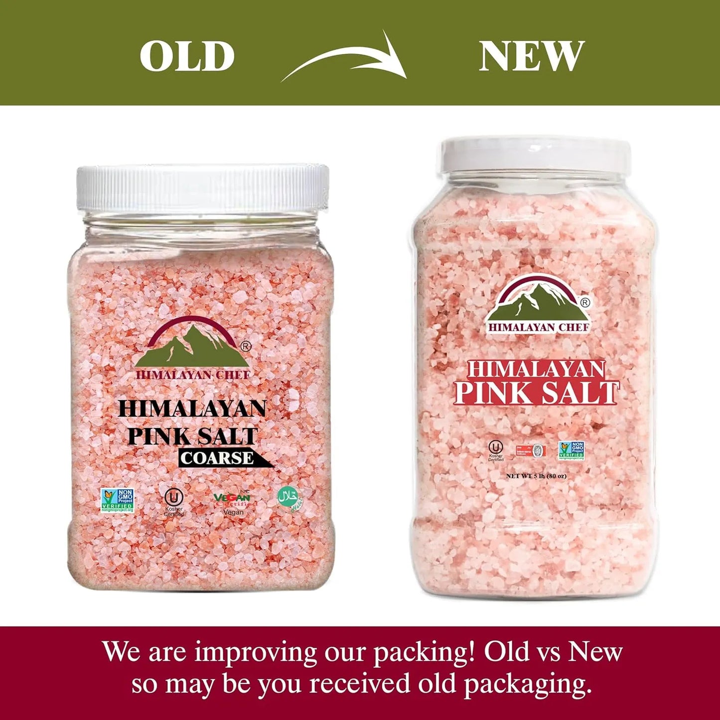 Sal Rosa Del Himalaya 2270g Grano Grueso Sin Omg Kosher Himalayan Chef