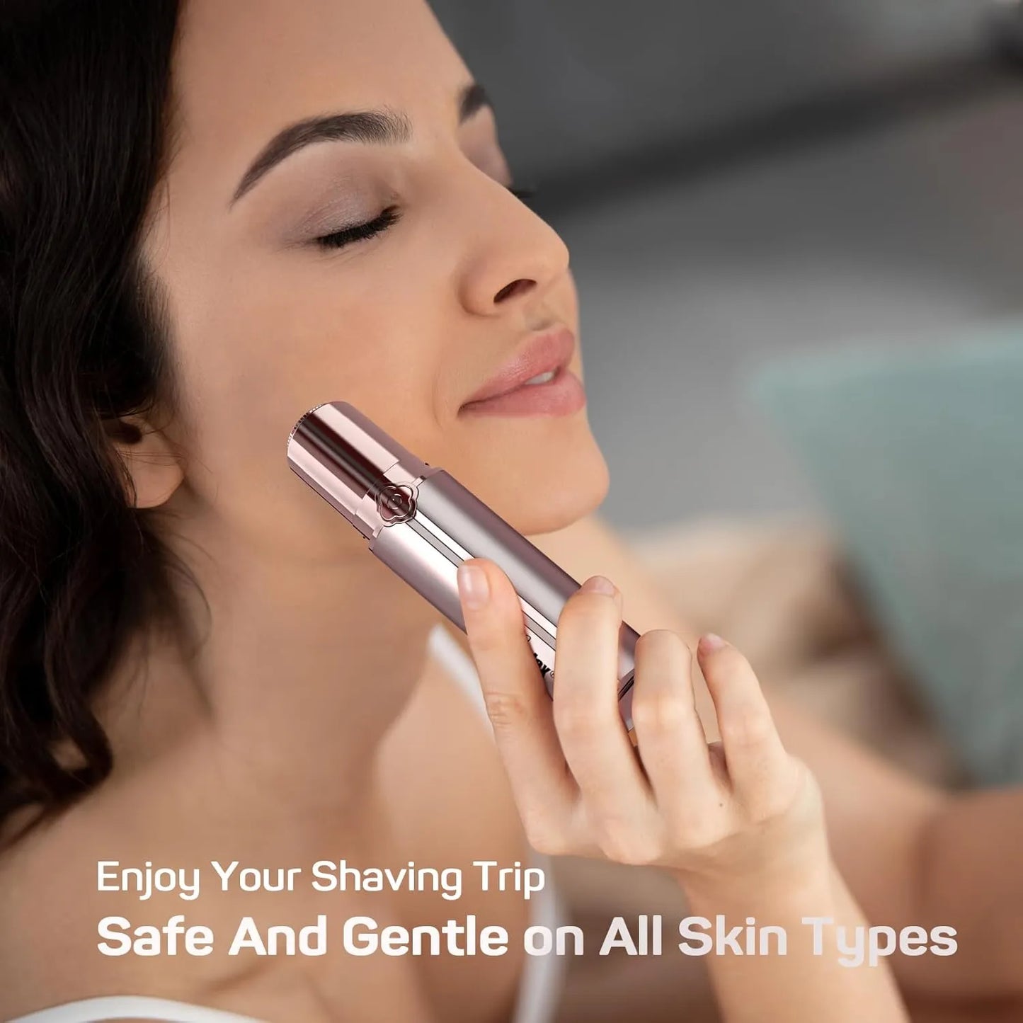 Removedor De Vello Facial Para Mujeres Electrico Sin Dolor Recargable Con 2 Cabezales