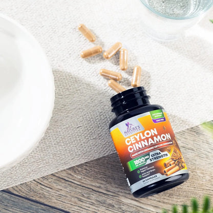 Capsulas De Canela Organica Ceylon 1800 Mg 60 Unidades Pura Y Potente