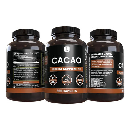 Capsulas De Cacao Puro 365 Unidades Ingrediente Original Energia Natural