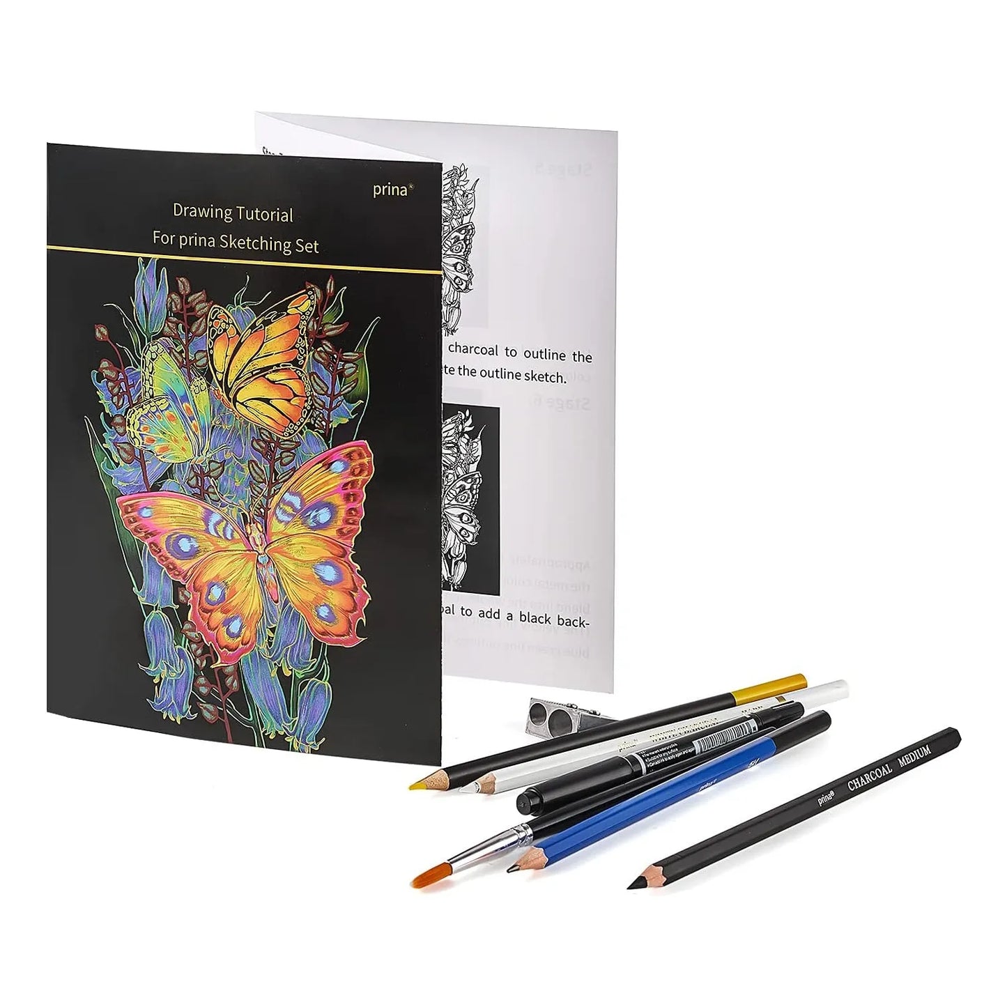 Set De Dibujo Profesional 76 Piezas Bloc 3 Colores Estuche SOMOS IMPORTACIONES GOLD