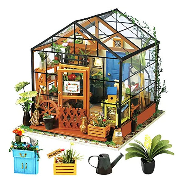 Kit Casa De Muñecas Rolife Casa Verde C Modelo Bricolaje Con Luces LED