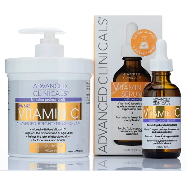 Set Cuidado Piel Vitamina C Rostro Y Cuerpo Advanced Clinicals Brillo E Hidratacion