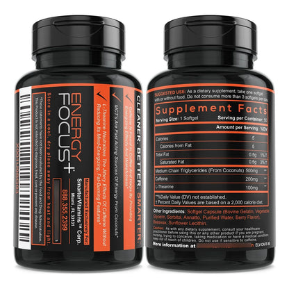 Pildoras De Cafeina 200 Mg Con L Teanina 100 Mg Y Aceite De Coco MCT Energia Y Enfoque 150 Capsulas