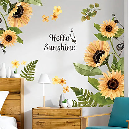 Pegatinas De Pared Girasoles Flores Decorativas Autoadhesivas Facil Aplicacion