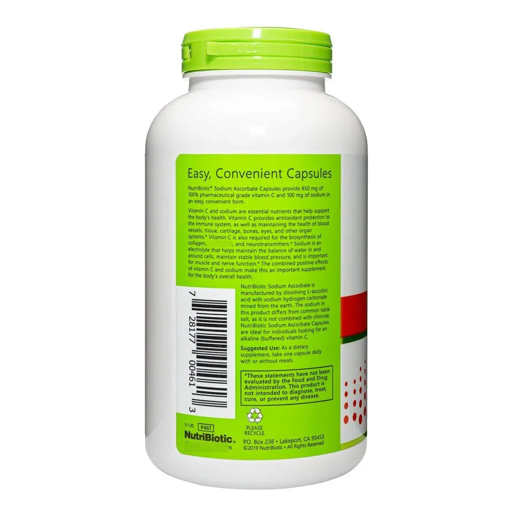 Capsulas Vitamina C Tamponada Ascorbato Sodio 250 Unidades Veganas No Acidas