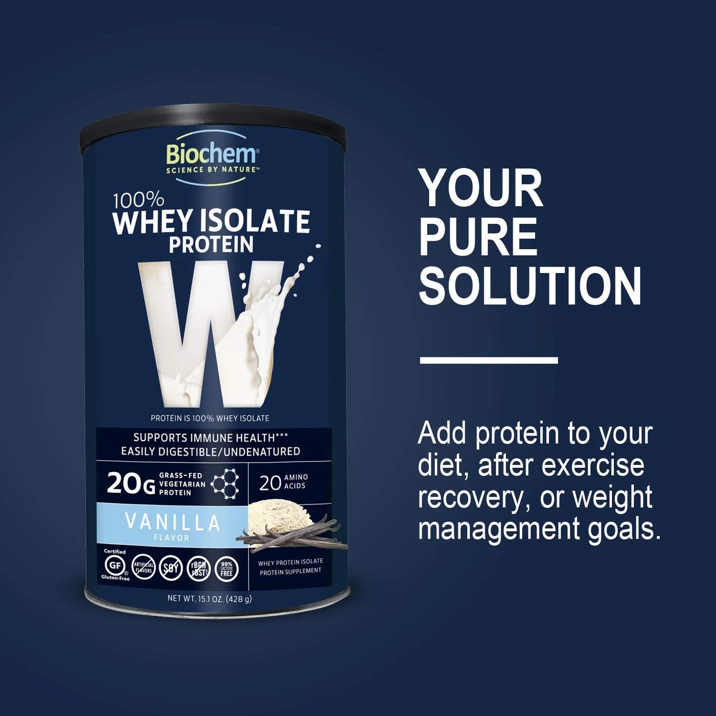 Proteina Whey 100 Aislada Vainilla 427g Calidad Premium Usa