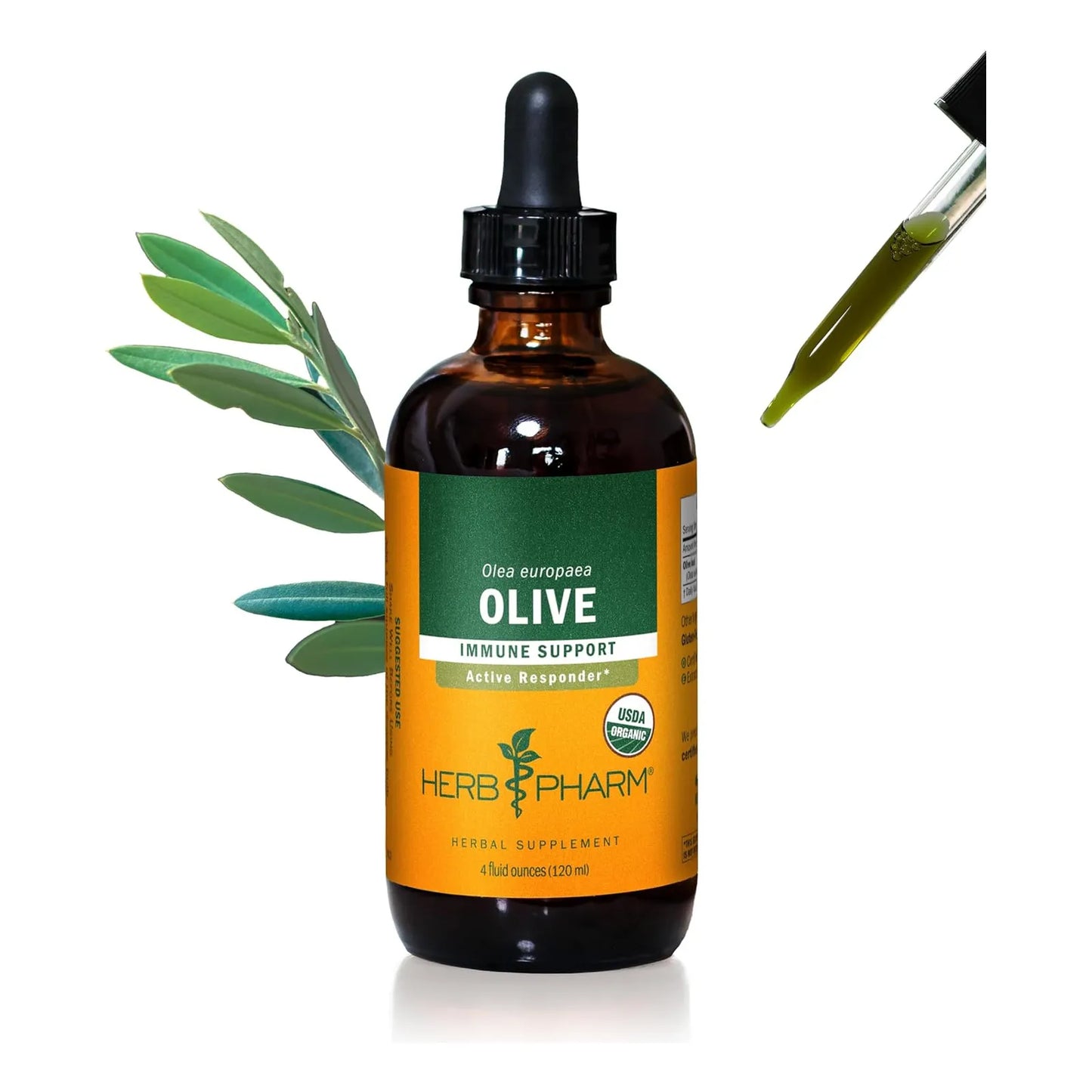 Extracto Liquido Hoja De Olivo Organico Herb Pharm 120ml Apoyo Inmunologico
