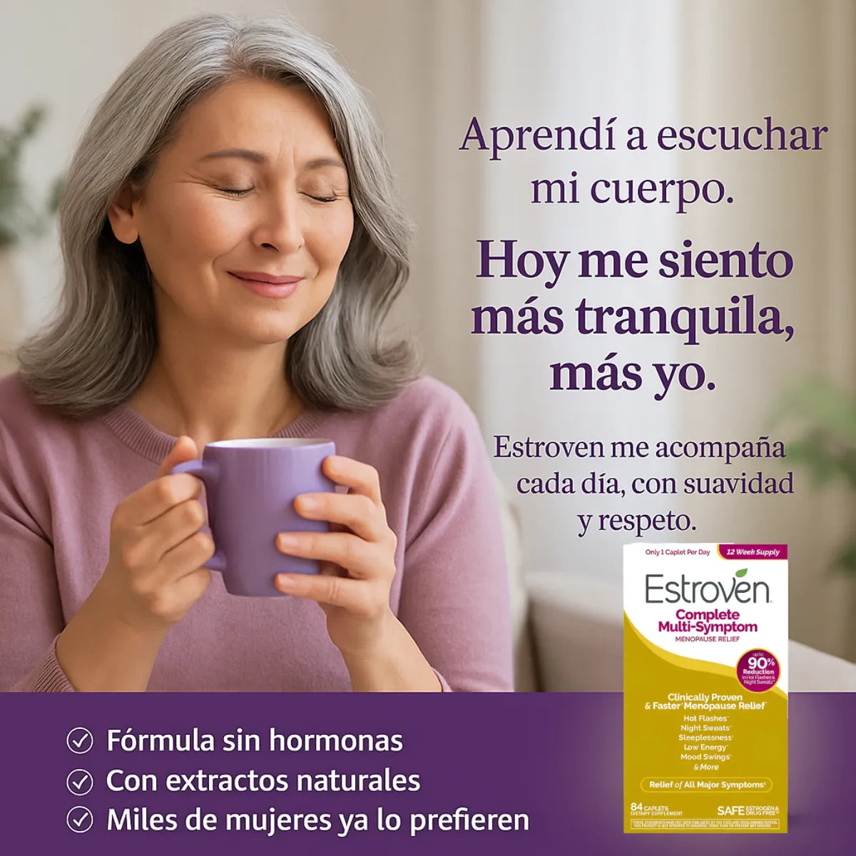 Estroven Multisintoma Mujer Bienestar Diario 84 Cápsulas Sin Sabor - Imagen 2